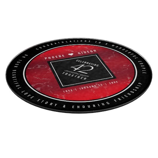 第エレガント42回ジャスパー結婚の記念日 カッティングボード (角)