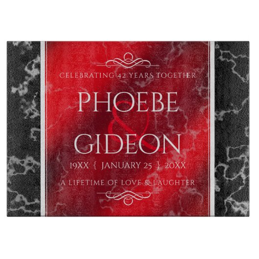 第エレガント42回ジャスパー結婚の記念日 カッティングボード (正面)