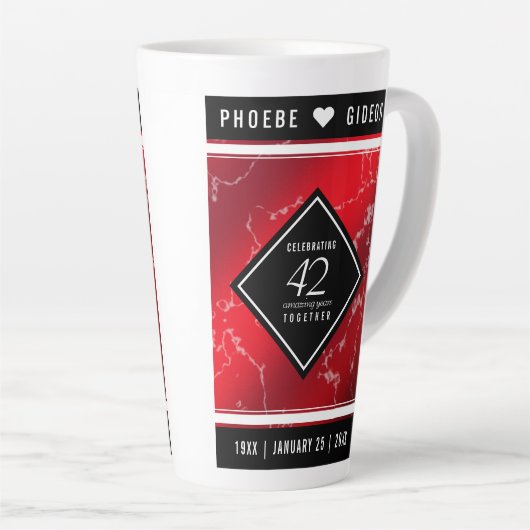 第エレガント42回ジャスパー結婚の記念日 カフェラテマグ (右アングル)
