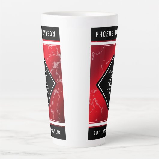 第エレガント42回ジャスパー結婚の記念日 カフェラテマグ (正面)