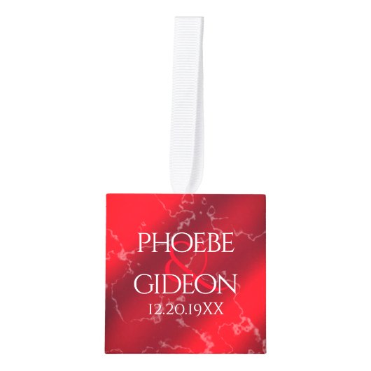 第エレガント42回ジャスパー結婚の記念日 キューブオーナメント (正面)