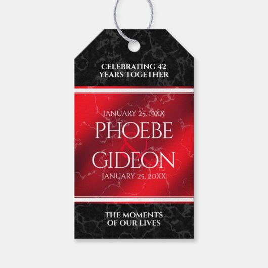 第エレガント42回ジャスパー結婚の記念日 ギフトタグ (正面)