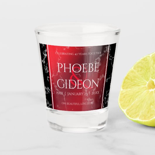 第エレガント42回ジャスパー結婚の記念日 ショットグラス (正面)