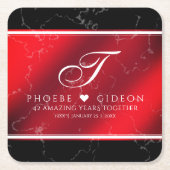 第エレガント42回ジャスパー結婚の記念日 スクエアペーパーコースター (正面)