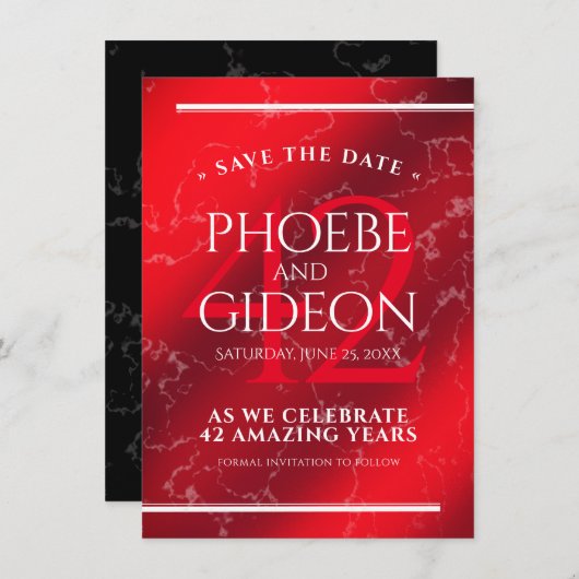 第エレガント42回ジャスパー結婚の記念日 セーブザデート (正面/裏面)