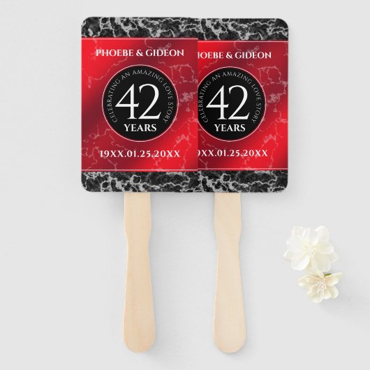 第エレガント42回ジャスパー結婚の記念日 ハンドファン (正面&裏面)