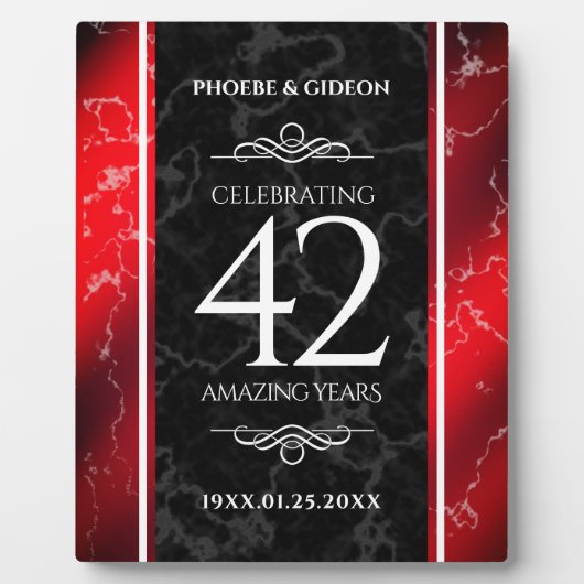 第エレガント42回ジャスパー結婚の記念日 フォトプラーク (正面)