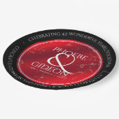 第エレガント42回ジャスパー結婚の記念日 ペーパープレート (アングル)