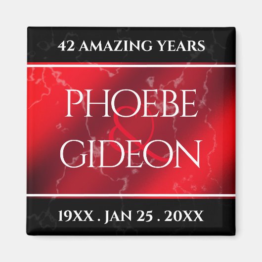 第エレガント42回ジャスパー結婚の記念日 マグネット (正面)