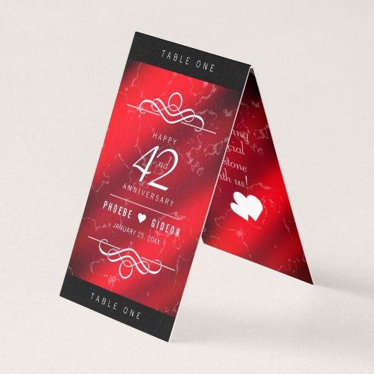 第エレガント42回ジャスパー結婚記念日テーブルカード (裏面)