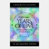 第エレガント43回オ結婚パール記念日お祝い アクリルサイン (正面)