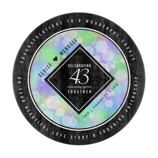 第エレガント43回オ結婚パール記念日お祝い カッティングボード (正面)