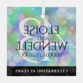 第エレガント43回オ結婚パール記念日お祝い ガラスオーナメント (裏面)