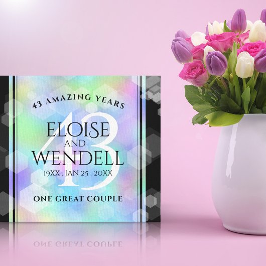 第エレガント43回オ結婚パール記念日お祝い キャンバスプリント