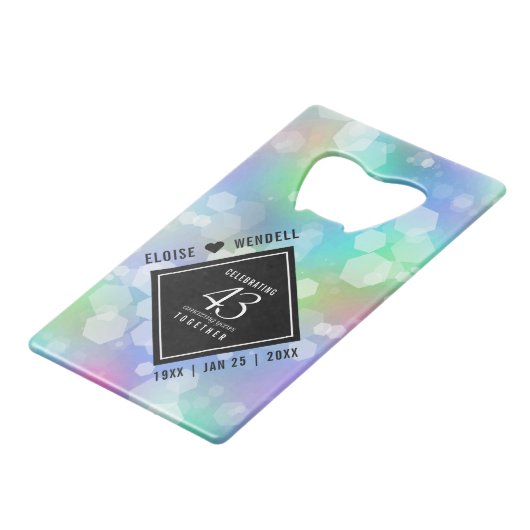 第エレガント43回オ結婚パール記念日お祝い クレジットカード栓抜き (裏面アングル)