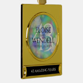 第エレガント43回オ結婚パール記念日お祝い ゴールドプレートバナーオーナメント (右)