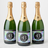 第エレガント43回オ結婚パール記念日お祝い スパークリングワインラベル (ボトル)