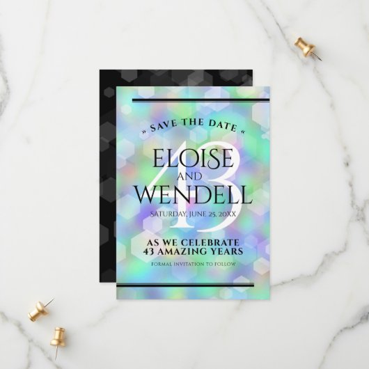 第エレガント43回オ結婚パール記念日お祝い セーブザデート (正面/裏面インサイチュ)