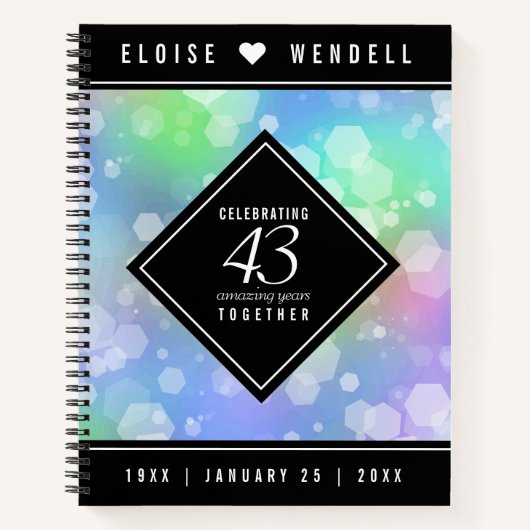 第エレガント43回オ結婚パール記念日お祝い ノートブック (正面)
