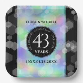 第エレガント43回オ結婚パール記念日お祝い ペーパープレート