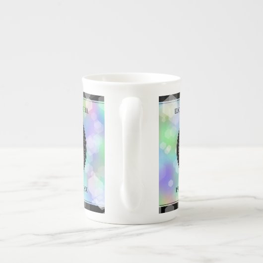 第エレガント43回オ結婚パール記念日お祝い ボーンチャイナマグカップ (裏面)