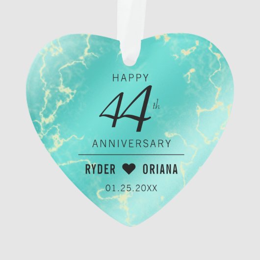 第エレガント44ターコイズ記念日 オーナメント (裏面)