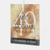 第エレガント49回銅結婚記念日 ガラスオーナメント (正面左)