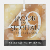 第エレガント49回銅結婚記念日 ガラスオーナメント (正面)