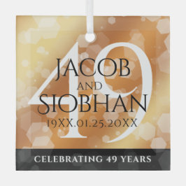 第エレガント49回銅結婚記念日 ガラスオーナメント