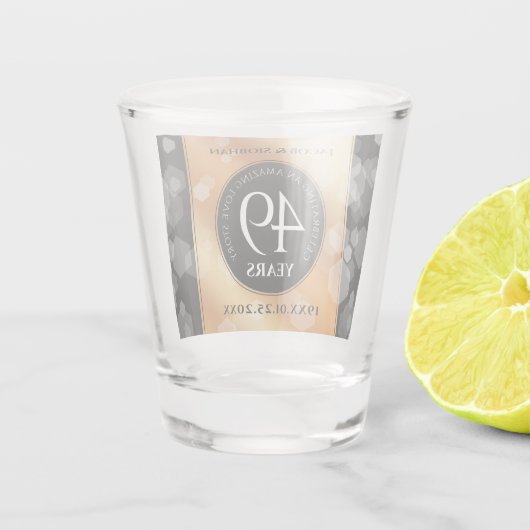 第エレガント49回銅結婚記念日 ショットグラス (裏面)