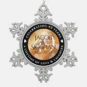 第エレガント49回銅結婚記念日 スノーフレークピューターオーナメント (正面)