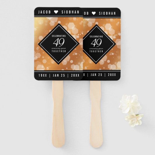 第エレガント49回銅結婚記念日 ハンドファン (正面&裏面)