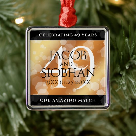 第エレガント49回銅結婚記念日 メタルオーナメント (ツリー)