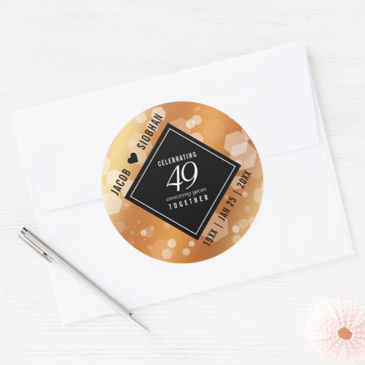 第エレガント49回銅結婚記念日 ラウンドシール (封筒)
