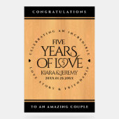 第エレガント5回木結婚祭お祝い アクリルサイン (正面)