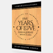 第エレガント5回木結婚祭お祝い アクリルサイン (傾斜)