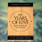 第エレガント5回木結婚祭お祝い アクリルサイン (ニュートラル)