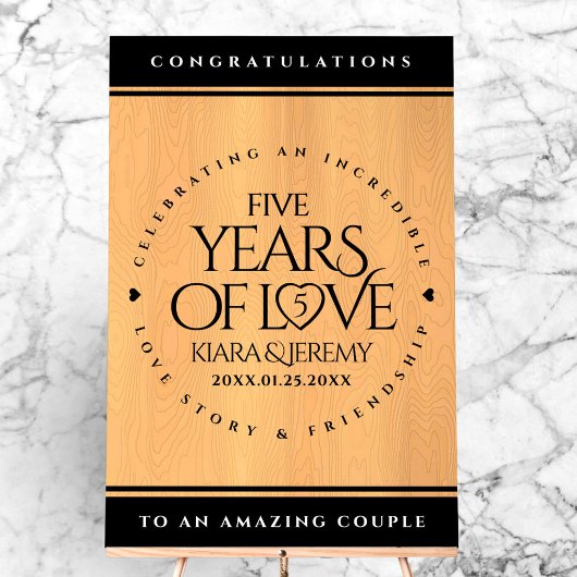 第エレガント5回木結婚祭お祝い アクリルサイン