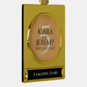 第エレガント5回木結婚祭お祝い ゴールドプレートバナーオーナメント (右)