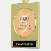 第エレガント5回木結婚祭お祝い ゴールドプレートバナーオーナメント (左)