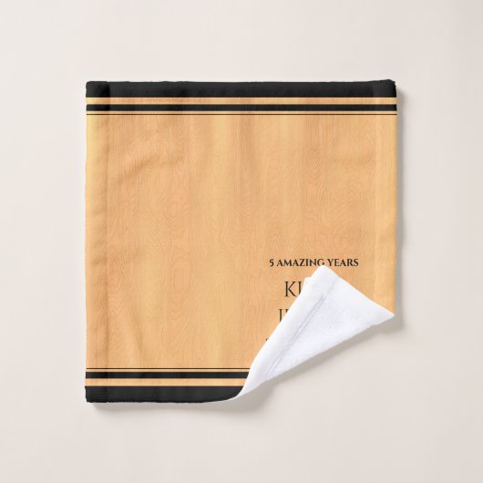 第エレガント5回木結婚祭お祝い バスタオルセット (ウォッシュタオル)