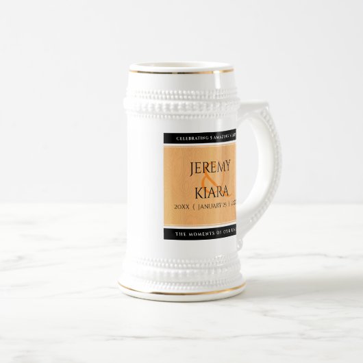 第エレガント5回木結婚祭お祝い ビールジョッキ (正面右)