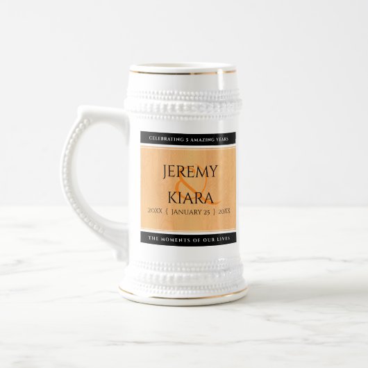 第エレガント5回木結婚祭お祝い ビールジョッキ (左)