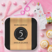 第エレガント5回木結婚祭お祝い ペーパープレート (パーティー)