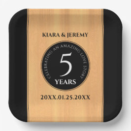 第エレガント5回木結婚祭お祝い ペーパープレート