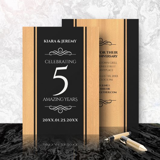 第エレガント5回木結婚祭お祝い 招待状