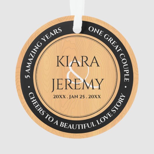 第エレガント5回木結婚祭オーナメント オーナメント (裏面)