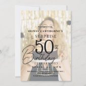 第エレガント50回スタイリッシュ写真誕生日誘致 招待状 (正面)