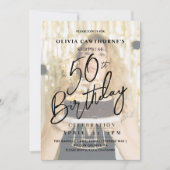 第エレガント50回モダン写真誕生日誘致 招待状 (正面)