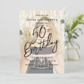 第エレガント50回モダン写真誕生日誘致 招待状 (スタンド正面)